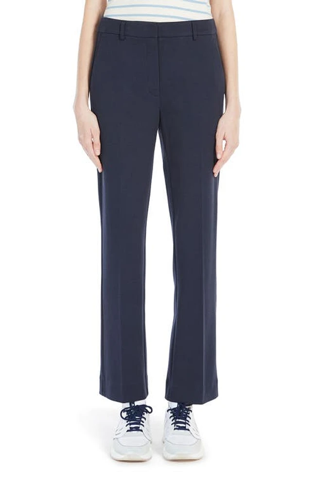 Weekend Max Mara Basco Slim Fit Jersey Ankle Pants Navy at Nordstrom,