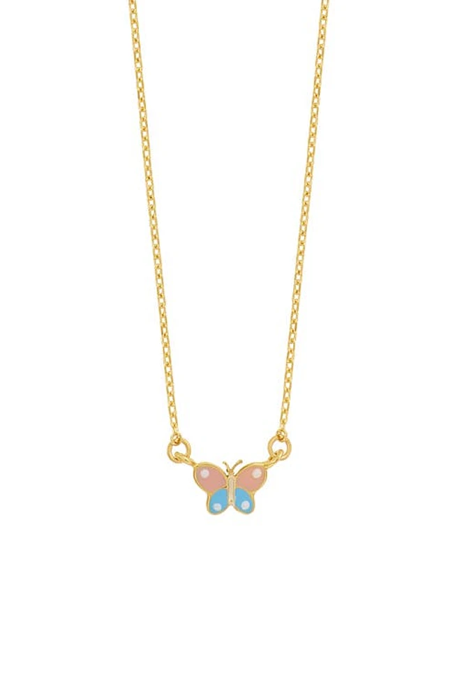 Bony Levy Kids' 14K Gold Butterfly Pendant Necklace in 14K Yellow Gold at Nordstrom, Size 15