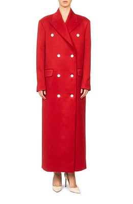 Interior The Oz Long Wool Coat Maraschino at Nordstrom,