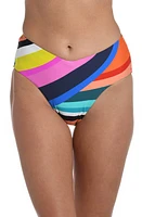 La Blanca Sunscape V-Front High Waist Bikini Bottoms in Yellow Multi at Nordstrom, Size 16