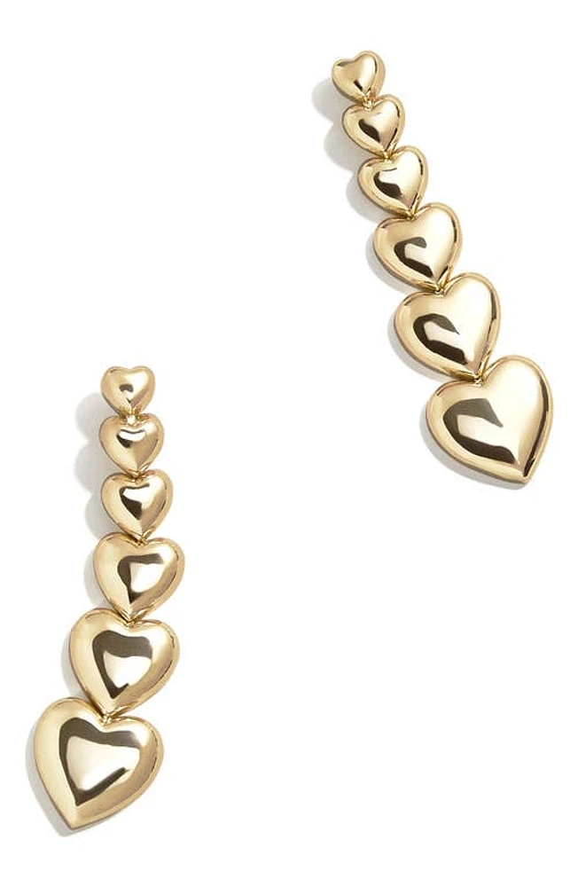 BaubleBar Heart Linear Drop Earrings in Gold at Nordstrom