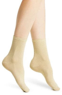 HIGH HEEL JUNGLE Glitterati Sparkle Cotton Blend Crew Socks in Gold at Nordstrom