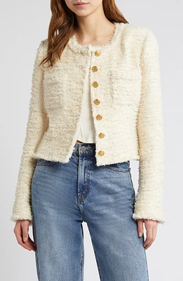 LoveShackFancy Vermont Tweed Jacket Cream at Nordstrom,