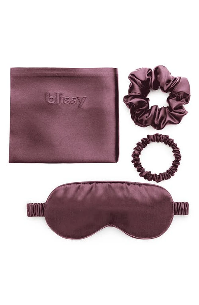 BLISSY Dream 4-Piece Mulberry Silk Set in Plum at Nordstrom, Size Standard