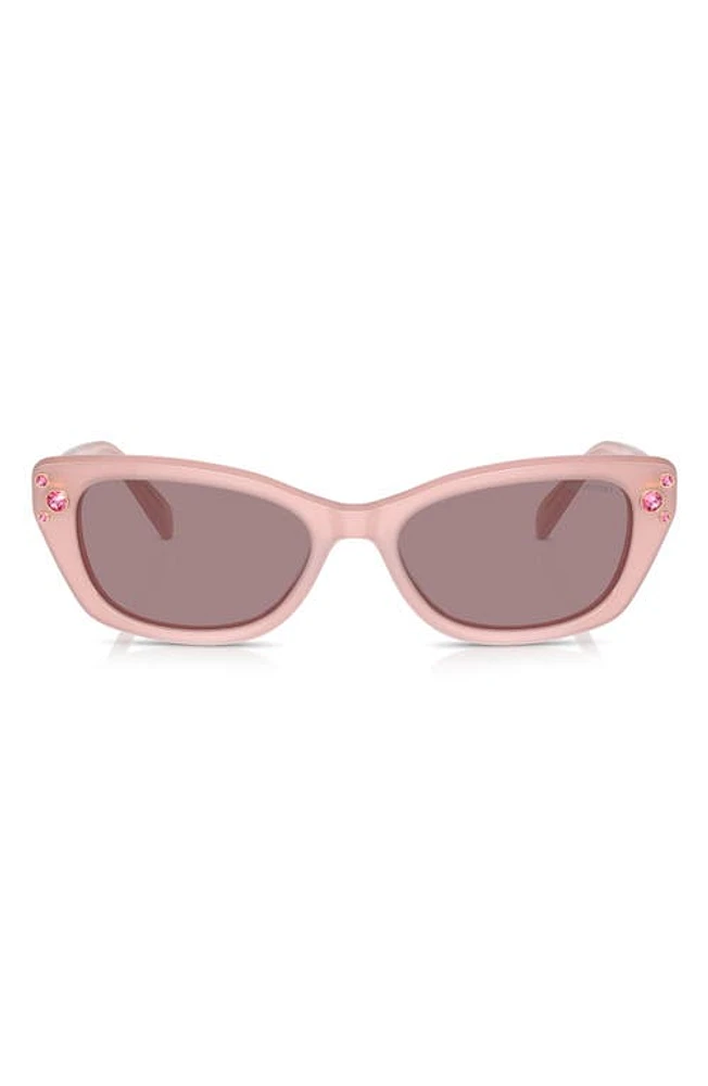 Swarovski 54mm Constella Cat Eye Sunglasses in Milky Pink at Nordstrom