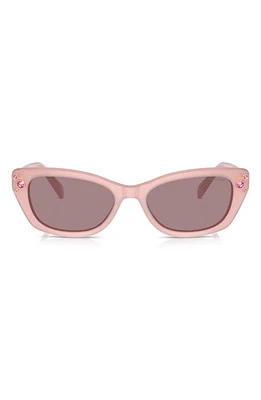 Swarovski 54mm Constella Cat Eye Sunglasses in Milky Pink at Nordstrom