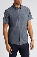 TravisMathew Across the Pond Geo Print Short Sleeve Stretch Button-Up Shirt at Nordstrom,