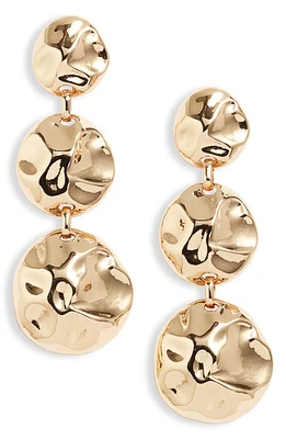 Open Edit Molten Triple Drop Earrings in Gold at Nordstrom