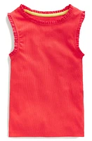 Mini Boden Kids' Lace Trim Rib Tank Top Jam Red at Nordstrom,