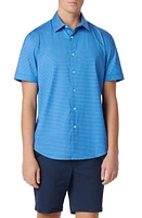 Bugatchi Miles OoohCotton Pin Dot Short Sleeve Button-Up Shirt at Nordstrom,