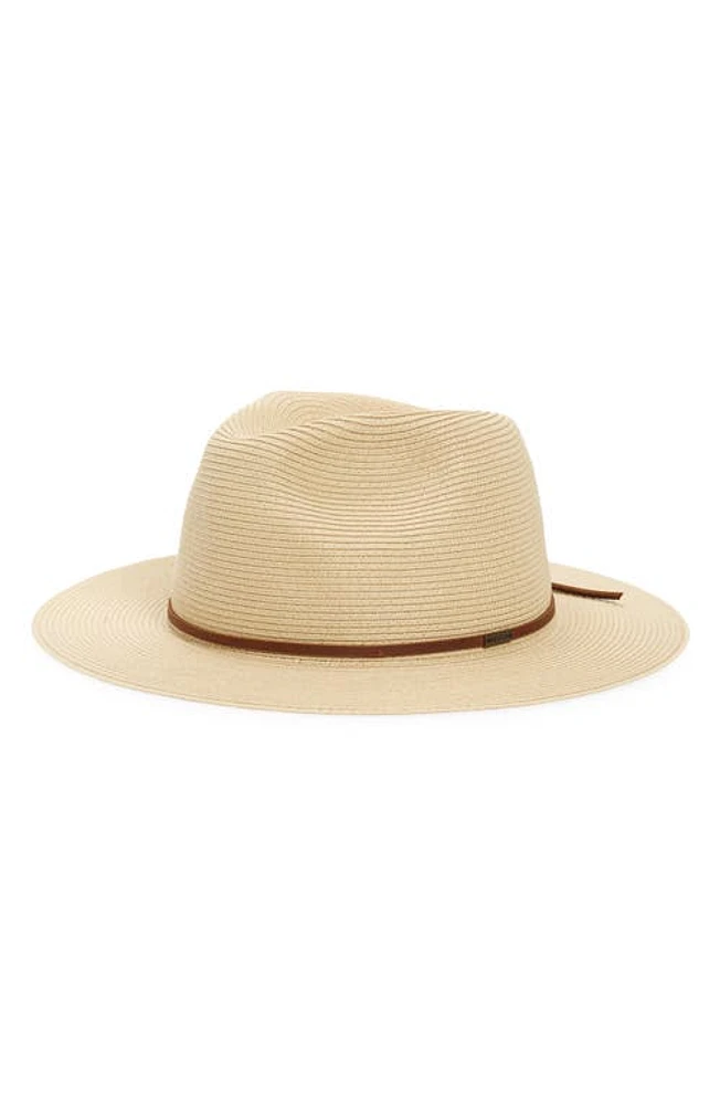 Brixton Wesley Packable Straw Fedora Tan at Nordstrom,