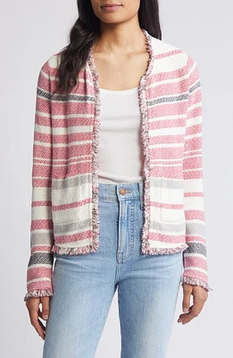 NIC+ZOE Heat Dash Metallic Knit Blazer Red Multi at Nordstrom,