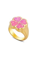 July Child Lucky Me Signet Ring in Gold/Pink Opal at Nordstrom