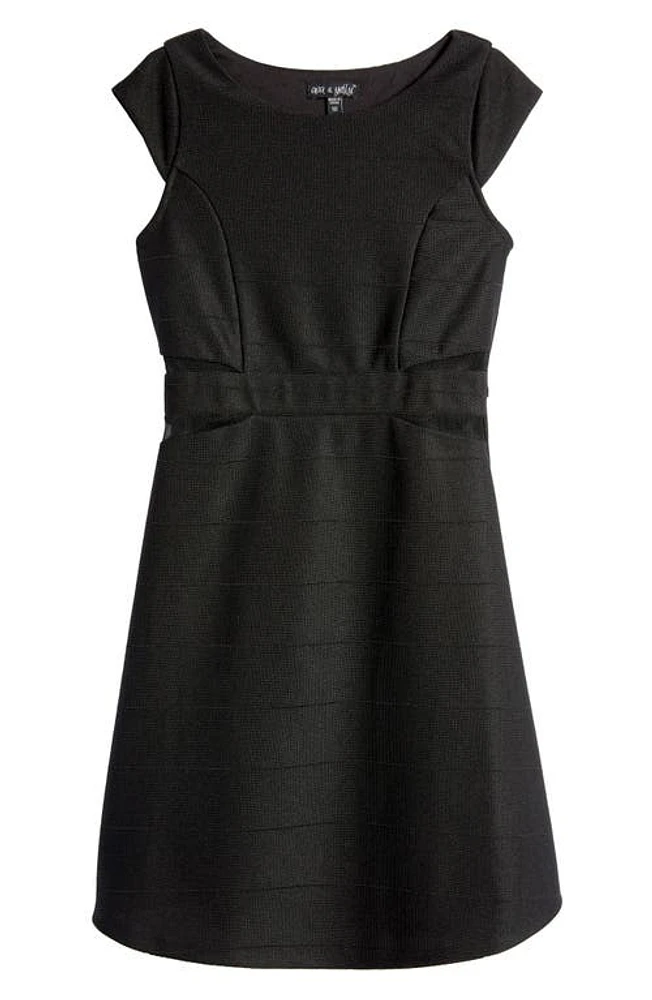 Ava & Yelly Kids' Mesh Insert Skater Dress at Nordstrom,