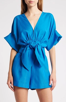 CIEBON Clarisa Tie Waist Top Blue at Nordstrom,