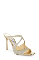 Jimmy Choo Anise Glitter Strappy Sandal in Platinum Ice at Nordstrom, Size 5.5Us