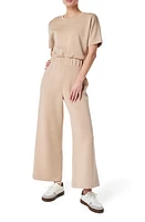 SPANX AirEssentials Short Sleeve Crop Wide Leg Jumpsuit Tahini at Nordstrom, P