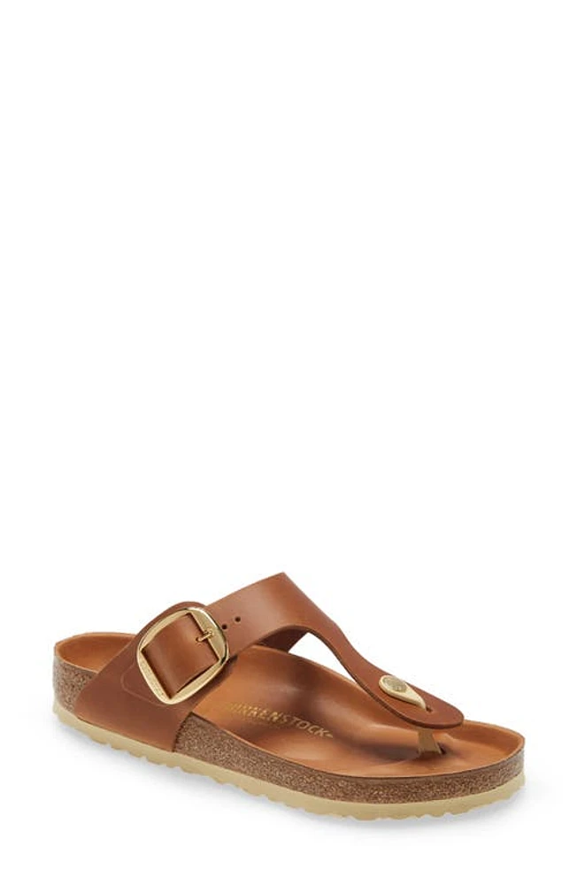 Birkenstock Gizeh Big Buckle Slide Sandal Cognac Leather at Nordstrom,