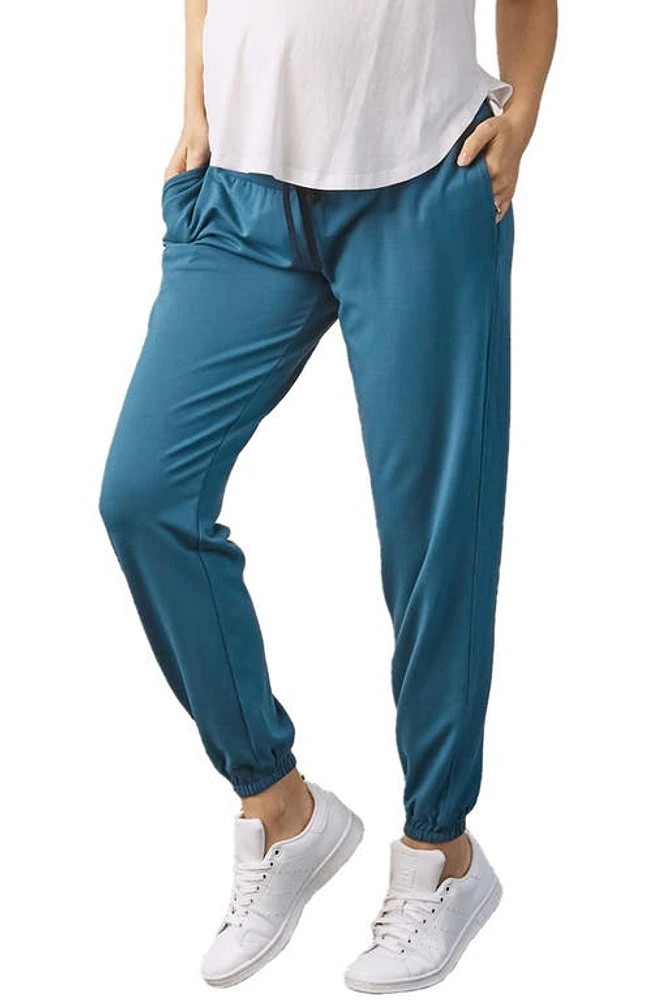 Angel Maternity Cotton & Modal Joggers Teal at Nordstrom,