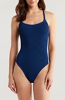 Hunza G Bette One-Piece Swimsuit in Navy at Nordstrom