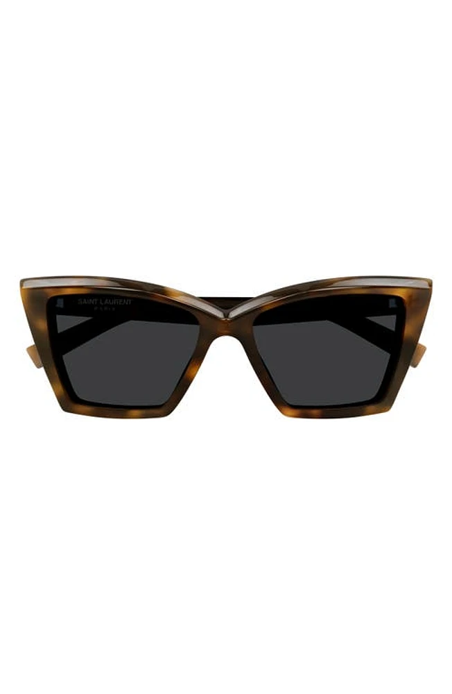 Saint Laurent 54mm Cat Eye Sunglasses in Havana at Nordstrom