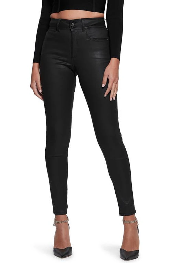 GUESS Shape Up Coated High Waist Straight Leg Jeans Harr at Nordstrom, X 29