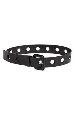 Nordstrom Eden Leather Buckle Belt Black at Nordstrom,