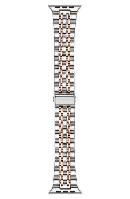 The Posh Tech Rainey Two-Tone Apple Watch SE & Series 7/6/5/4/3/2/1 Watchband in Silver/rose Gold at Nordstrom