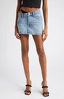 Alexander Wang Asymmetric Bikini Strap Denim Miniskirt Vintage Light Indigo at Nordstrom,