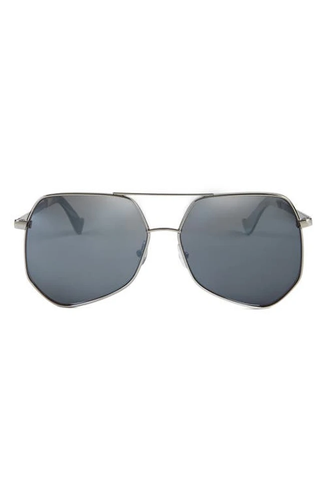 Grey Ant Megalast II 56MM Aviator Sunglasses in Silver/Silver at Nordstrom