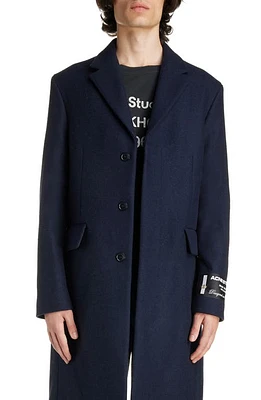 Acne Studios Couture Label Wool Felt Coat Dark Navy at Nordstrom, Us