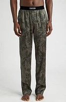 TOM FORD Floral Print Stretch Silk Pajama Pants at Nordstrom,