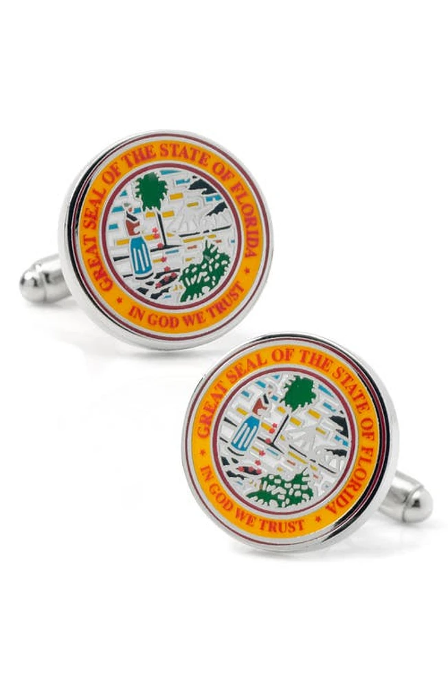 Cufflinks, Inc. Florida Seal Cuff Links in Orange at Nordstrom