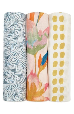 aden + anais 3-Pack Silky Soft Swaddling Cloths in Marine Gardens at Nordstrom