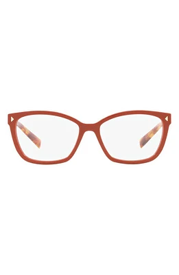 Prada 55mm Rectangular Optical Glasses in Red at Nordstrom