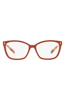 Prada 55mm Rectangular Optical Glasses in Red at Nordstrom