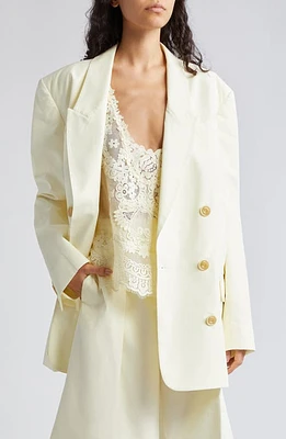 Zimmermann Harmony Poplin Double Breasted Jacket Lemon at Nordstrom,