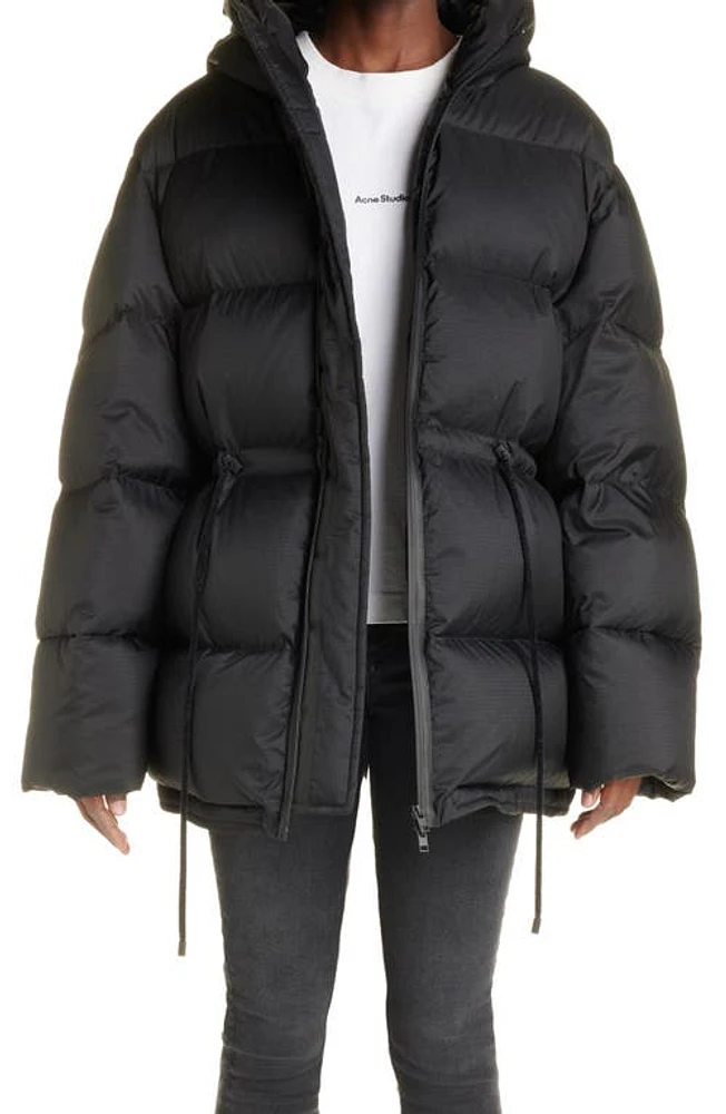 Acne Studios Orsa Nylon Ripstop Hooded Down Puffer Coat in Black at Nordstrom, Size 4 Us