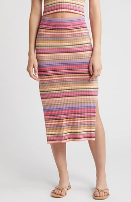 Rip Curl Palapa Rib Midi Skirt Pink Multi at Nordstrom,