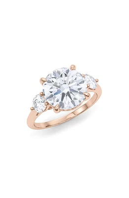 HauteCarat Round Cut Lab Created Diamond Ring in 18K Rose Gold at Nordstrom