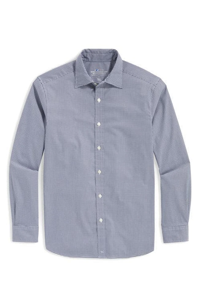 vineyard vines Gingham On-The-Go Brrrº Button-Up Shirt Blue Plaid at Nordstrom,