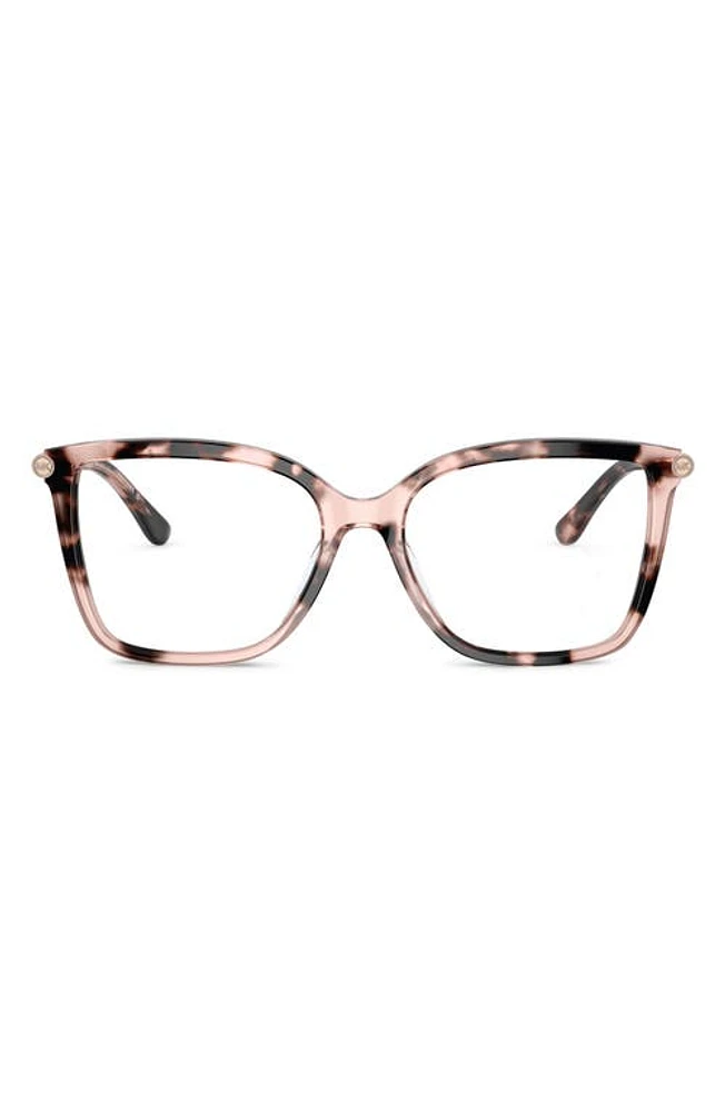 Michael Kors Shenandoah 53mm Square Optical Glasses in Pink Tortoise at Nordstrom