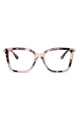 Michael Kors Shenandoah 53mm Square Optical Glasses in Pink Tortoise at Nordstrom