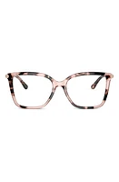 Michael Kors Shenandoah 53mm Square Optical Glasses in Pink Tortoise at Nordstrom