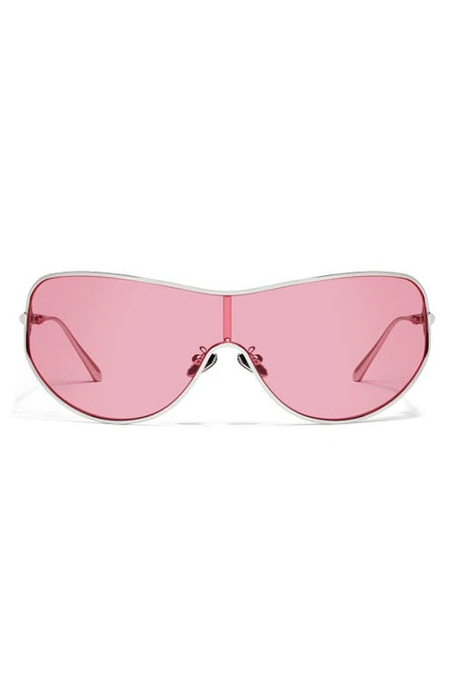 Quay Australia x Guizio Balance 51mm Shield Sunglasses in Silver/Rose at Nordstrom