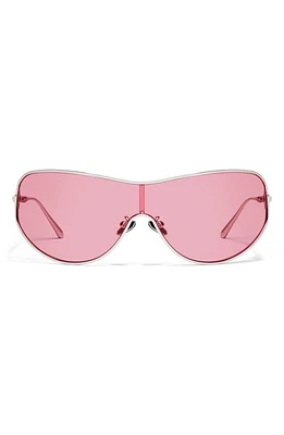 Quay Australia x Guizio Balance 51mm Shield Sunglasses in Silver/Rose at Nordstrom