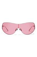 Quay Australia x Guizio Balance 51mm Shield Sunglasses in Silver/Rose at Nordstrom