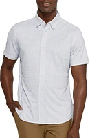 7 Diamonds Cassian Geometric Print Short Sleeve Performance Button-Up Shirt at Nordstrom,