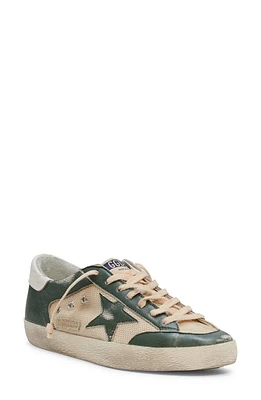 Golden Goose Super-Star Mixed Media Low Top Sneaker White/Green/Milky at Nordstrom,