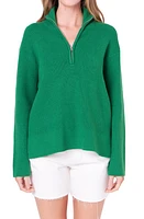 English Factory Half Zip Rib Sweater at Nordstrom,